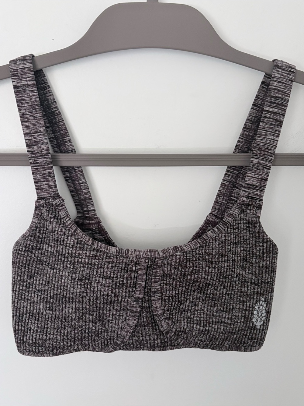 FP Movement by Free People Marled Charcoal Ribbed Sports Bralette